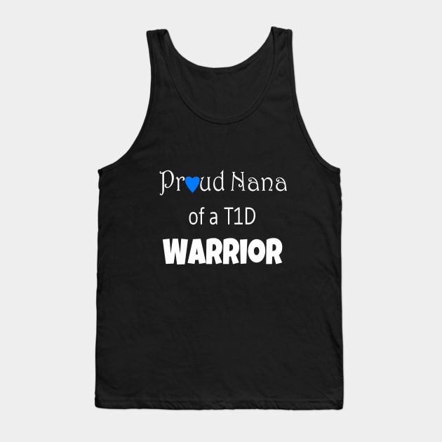 Proud Nana - White Text - Blue Heart Tank Top by CatGirl101